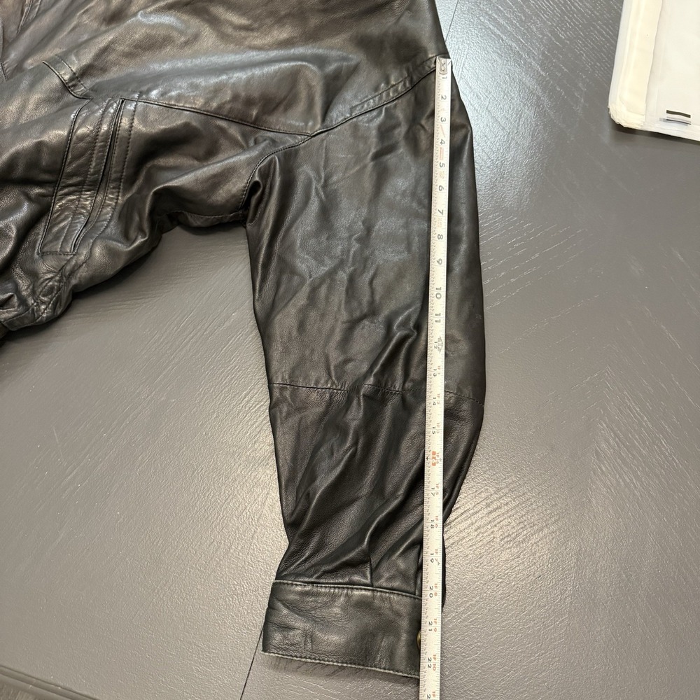 Men's‎ BrassBoot Motorcycle Bomber Black Zipper Leather Size 52 Buttery Soft - Picture 12 of 13